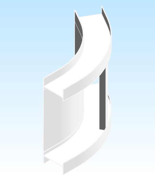 Cable Tray Aluminum H Style Vertical Inside Bend