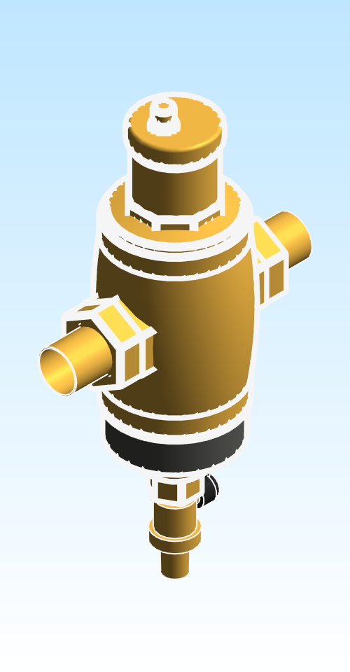 Air Dirt Magnetic Separator DISCALDIRTMAG  Brass 5461 modified