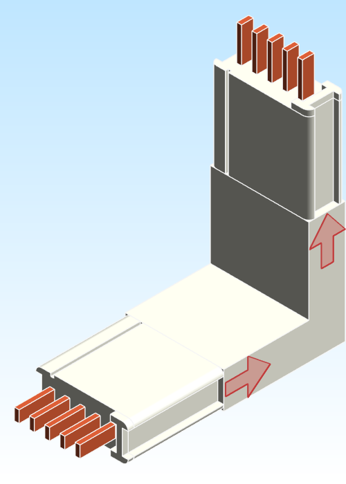 Busbar Elbow Flatwise FEU EI MPB3 Copper