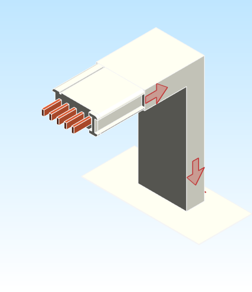 Busbar Flange Elbow Flatwise CDP EI MPB3 Copper