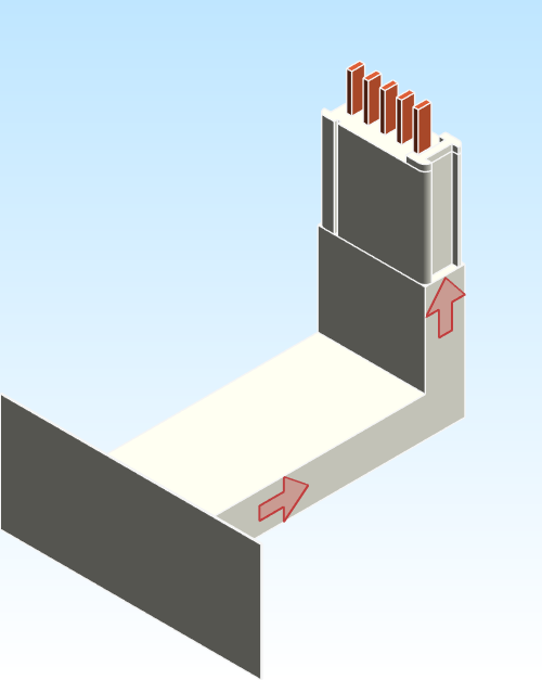 Busbar Flange Elbow Flatwise CPU EI MPB3 Copper