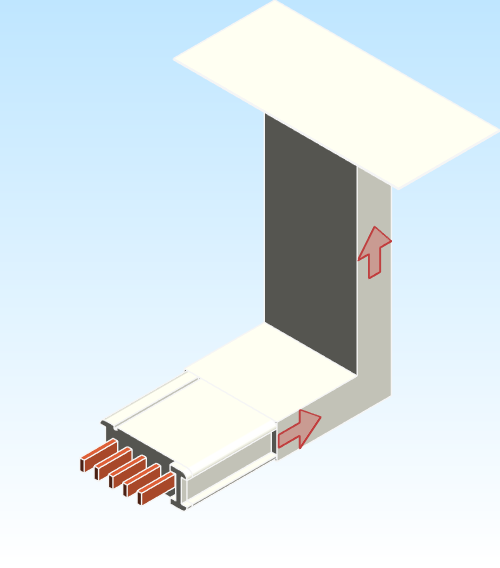 Busbar Flange Elbow Flatwise CUP EI MPB3 Copper