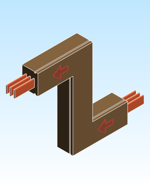 Busbar Offset Flatwise FOU EI CRB Copper IEC