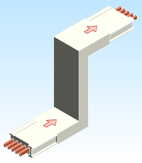 Busbar Offset Flatwise FOU EI MPB3 Copper