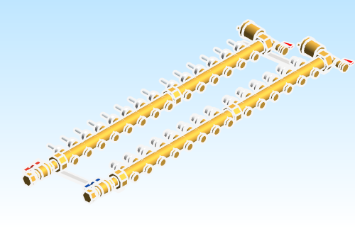 Distribution Manifold Caleffi Brass 663 Series 14 Outlet