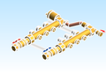 Distribution Manifold Caleffi Brass 663 Series 3 Outlet ByPass