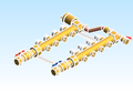 Distribution Manifold Caleffi Brass 663 Series 4 Outlet ByPass
