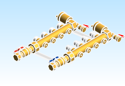 Distribution Manifold Caleffi Brass 663 Series 4 Outlet
