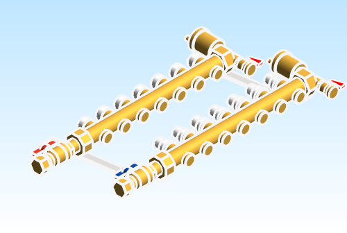 Distribution Manifold Caleffi Brass 663 Series 7 Outlet
