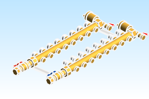 Distribution Manifold Caleffi Brass 663 Series 8 Outlet