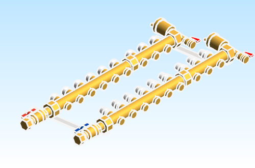 Distribution Manifold Caleffi Brass 663 Series 9 Outlet