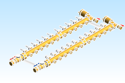 Distribution Manifold TwistFlow Caleffi Brass 668S1 Series 11 Outlet