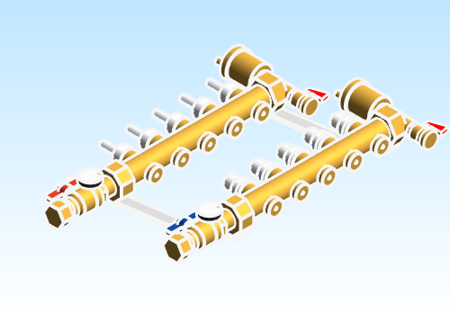 Distribution Manifold TwistFlow Caleffi Brass 668S1 Series 5 Outlet