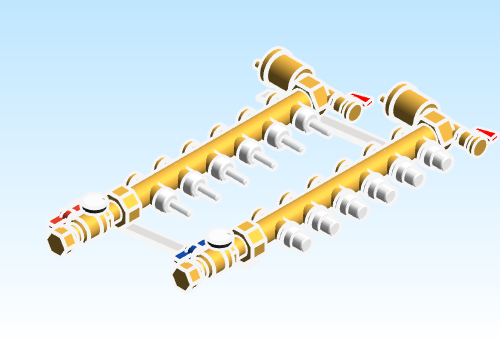 Distribution Manifold TwistFlow Caleffi Brass 668S1 Series 6 Outlet