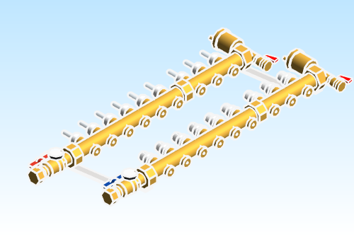 Distribution Manifold TwistFlow Caleffi Brass 668S1 Series 9 Outlet