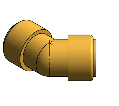 Fitting Elbow 45 SharkBite Brass LF PEXxPEX