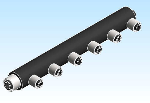 Fitting Multi Port Tee Closed End 6 Outlet Single Row HeatLink PEX HPP