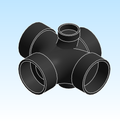 Fitting Tee Double Sanitary NIBCO Inlet HxHxHxHxHxH 90 ABS DWV 5835 9 9