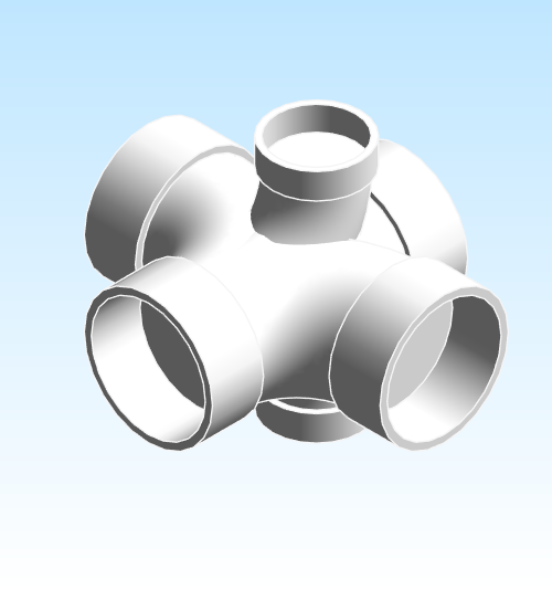 Fitting Tee Double Sanitary NIBCO Inlet HxHxHxHxHxH 90 PVC DWV 4835 9 9