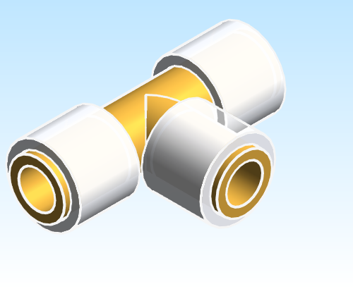 Fitting Tee REHAU F1960 LF Brass