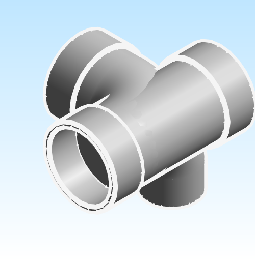 Fitting Tee Sanitary Right Side Inlet Westlake HxHxHxH PVC DWV DH Series Metric