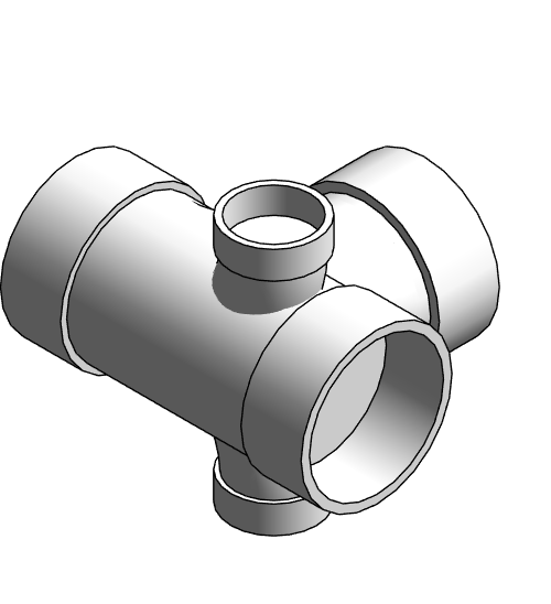 Fitting Tee Sanitary W 90 Right Left Inlets Equal Reducing NIBCO HxHxHxHxH PVC DWV 4870
