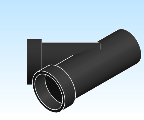 Fitting Wye Street Equal Reducing NIBCO HxSpgxH ABS DWV 5810 2